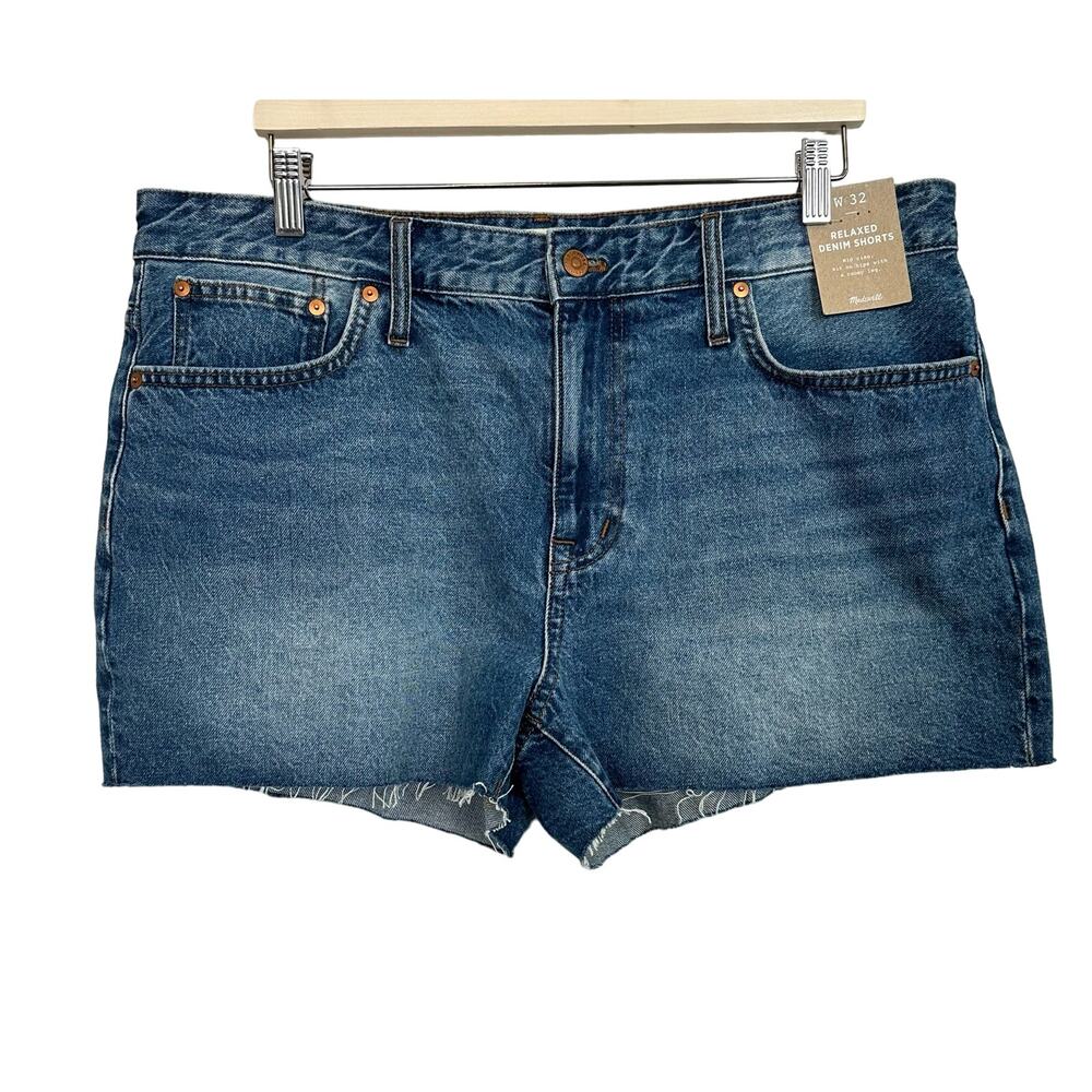 Madewell Womens Size 32 Relaxed Denim Short Blue New